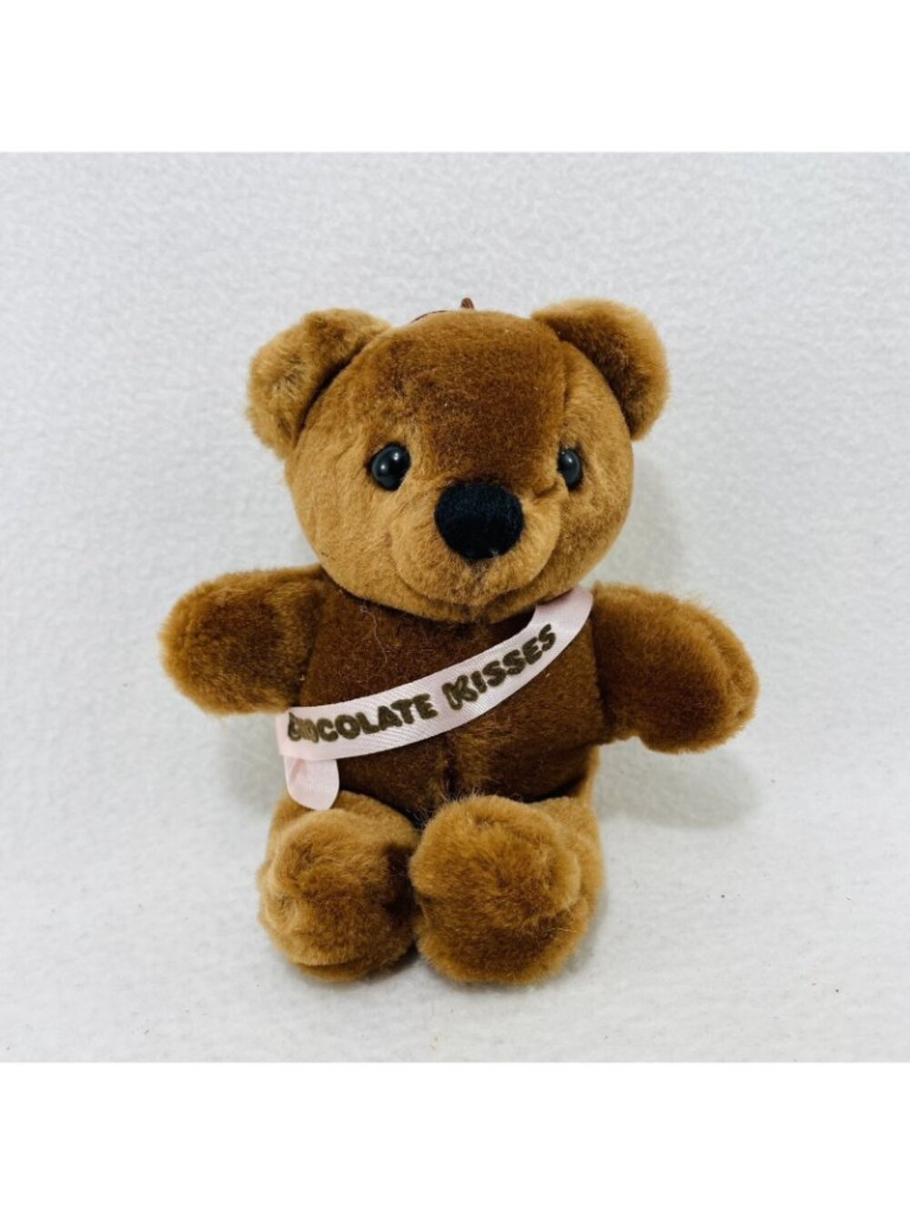 Vintage Dakin Teddy Bear Chocolate Kisses Plush Mini Hangtag Keyring Keychain